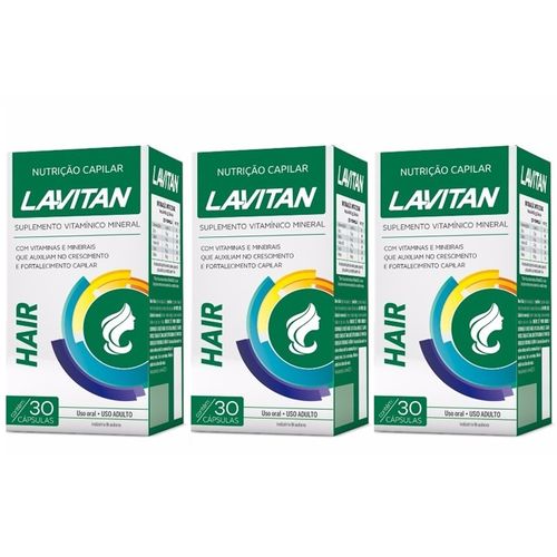 Kit Com 3 Lavitan Hair c/30 Cápsulas