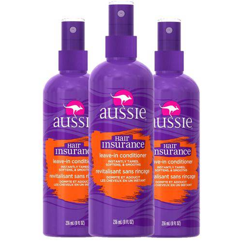 Kit com 3 Leave-in Condicionadores Aussie Hair Insurance Spray 236ml