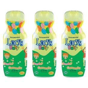 Kit com 3 Lorys Baby Camomila Shampoo Infantil 500ml