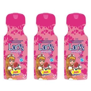 Kit com 3 Lorys Baby Princess Pink Shampoo Infantil 500ml