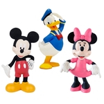 Kit Com 3 Mordedor Para Bebê Macio - Disney - Mickey, Minnie E Donald