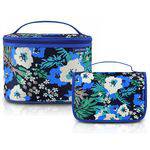 Kit com Necessaire + Frasqueira para Viagem Azul Floral - Jacki Design