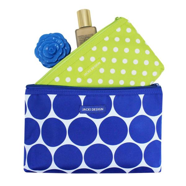 Kit com 2 Necessaires de Bolsa Azul Dots Jacki Design