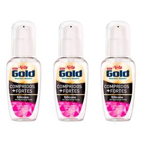Kit com 3 Niely Gold Compridos + Fortes Silicone Capilar 42ml
