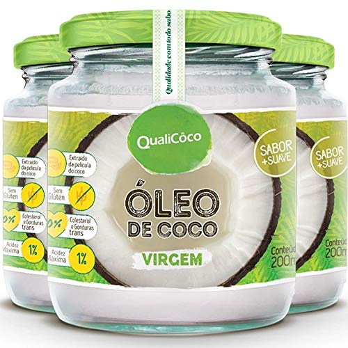 Kit com 3 Óleo de Coco Virgem 200ml QualiCoco