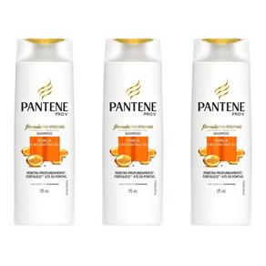 Kit com 3 Pantene Força e Reconstrução Shampoo 175ml