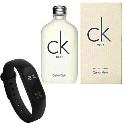 Kit com Perfume Calvin Klein CK One 100ml e Relógio Inteligente Mi Band 2 Xiaomi