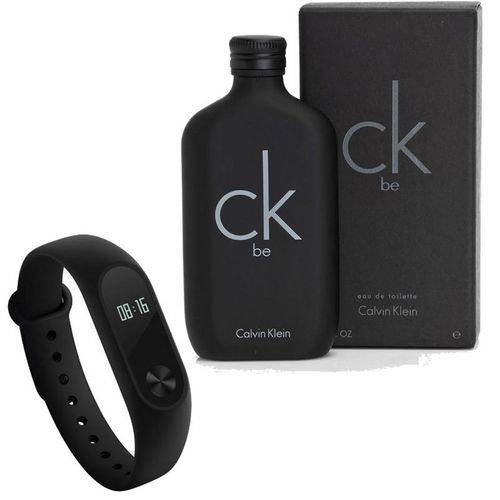 Kit com Perfume CK Be 100ml Calvin Klein e Pulseira Inteligente Mi Band 2 Xiaomi