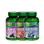 Kit com Polifenois Antioxidantes Amora + Blueberry + Cranberry 120 cápsulas Unilife