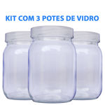 Kit com 3 Potes de Vidro para Leite Materno 200ml