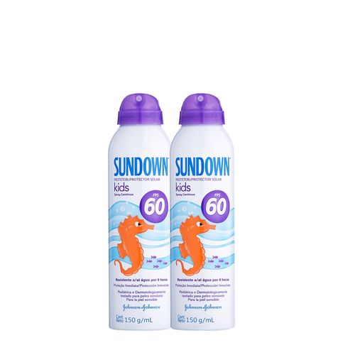 Kit com 2 Protetor Solar Sundown Kids FPS 60 Spray 150ml