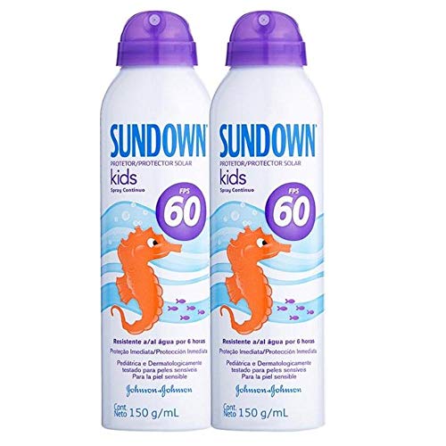 Kit com 2 Protetor Solar Sundown Kids Fps 60 Spray 150ml