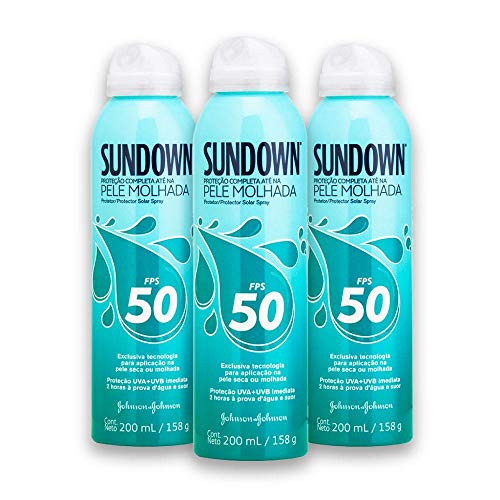 Kit com 3 Protetores Solar Sundown Pele Molhada Fps 50 Spray 200ml