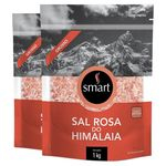 Kit com 2 Sal Grosso Rosa do Himalaia 1kg da SMART