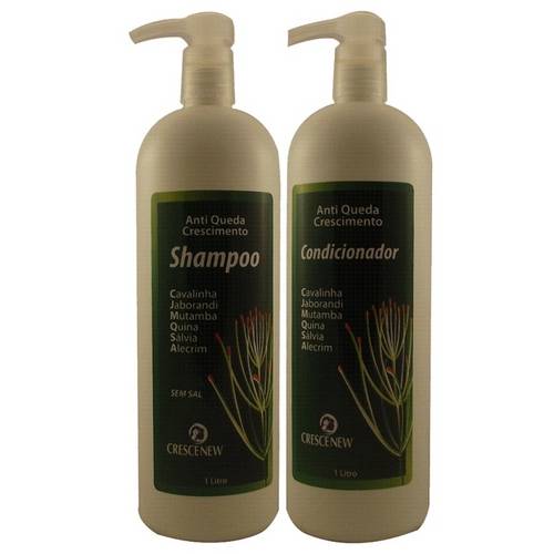 Kit com Shampoo e Condicionador Queda de Cabelo de Jaborandi, Alumã e Broto de Bambu 1 Litro