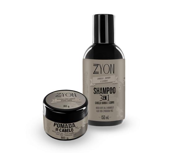 Kit com Shampoo e Pomada para o Cabelo Efeito Matte - Zyon Cosméticos