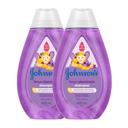 Kit com 2 Shampoo Johnson Baby Força Vitaminada 400Ml