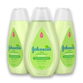 Kit com 3 Shampoos JOHNSON`S Baby Cabelos Claros 200 Ml