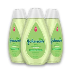 Kit com 3 Shampoos JOHNSON`S Baby Cabelos Claros 400 Ml