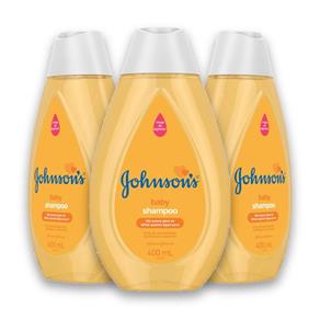 Kit com 3 Shampoos JOHNSON`S Baby Regular 400ml
