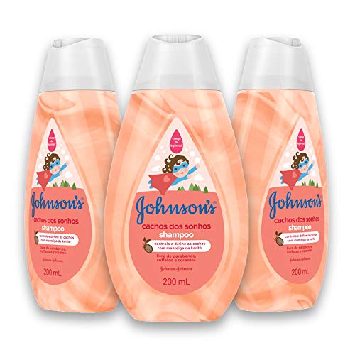 Kit com 3 Shampoos JOHNSON'S Baby Cachos Definidos 200ml