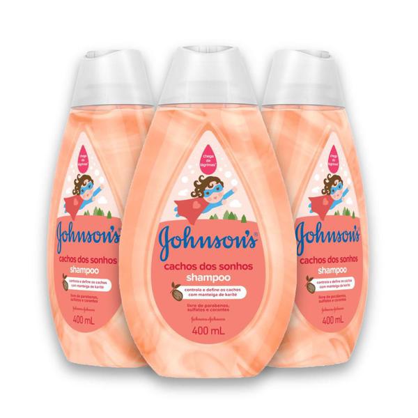 Kit com 3 Shampoos JOHNSON'S Baby Cachos Definidos 400ml - Johnsons