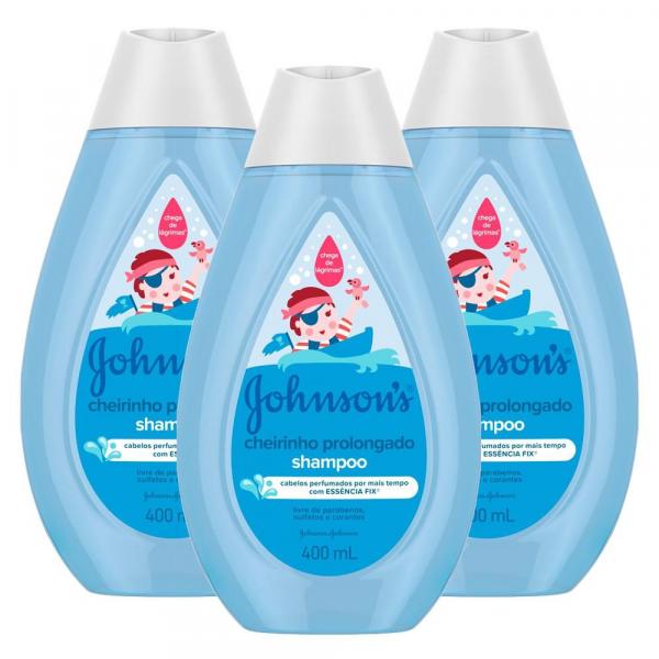 Kit com 3 Shampoos Johnsons Baby Cheirinho Prolongado 400ml - Johnson's Baby