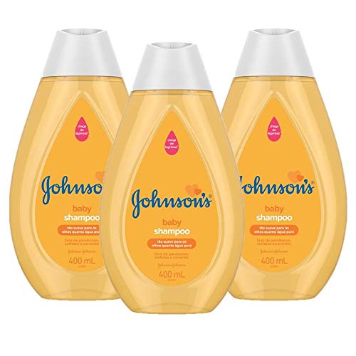 Kit com 3 Shampoos Johnsons Baby Regular 400ml