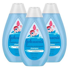 Kit com 3 Shampoos Johnson`s Baby Cheirinho Prolongado 400ml - 3 Unidades