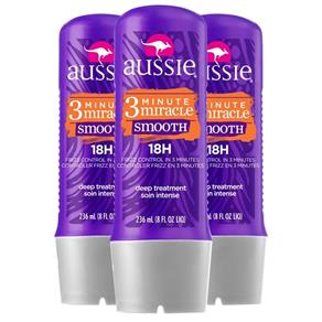 Kit com 3 Tratamento Aussie 3 Minute Miracle Smooth Frizz Control 236ml - 236 Ml