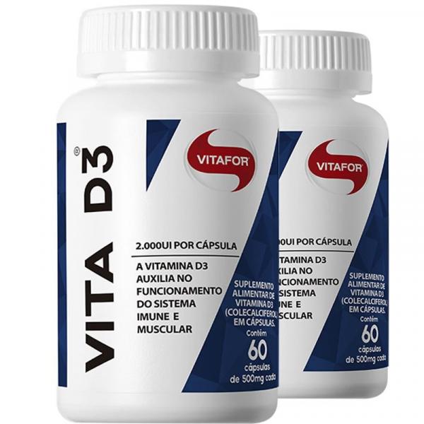 Kit com 2 Vita D3 de 60 Cápsulas da Vitafor