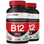 Kit com 2 Vitamina B12 500mg 60 Cápsulas da Chá Mais
