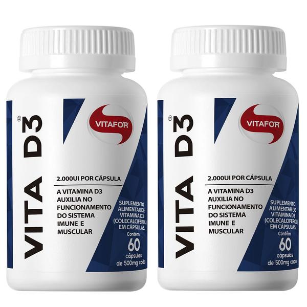 Kit com 2 X Vita D 60 Cápsulas de 500 Mg - Vitafor
