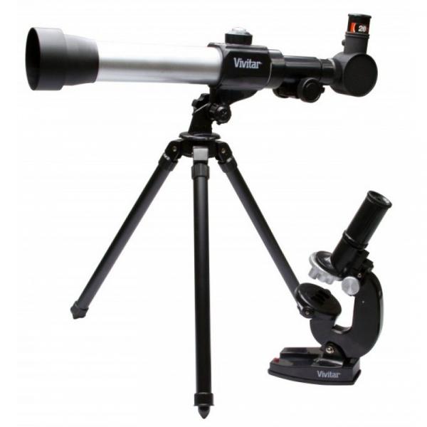 Kit Combinado Infantil Telescópio e Microscópio - VIVITAR - VIVTELMIC20