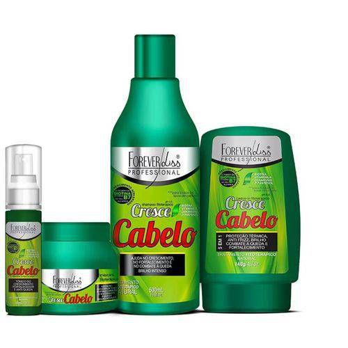 Kit Completo Forever Liss Cresce Cabelo Shampoo 500ml+máscara 250g+ Leave In 140g+tônico 60ml