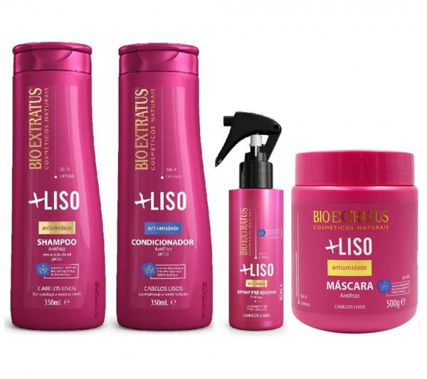 Kit Completo Mais Liso SH + CD 350ml + Máscara 500g + Spray 100ml - Bio Extratus
