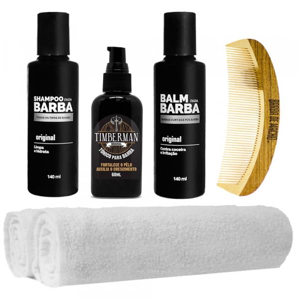 Kit Barba Longa Balm 2 Toalhas Shampoo Tônico Usebarba - Use Barba