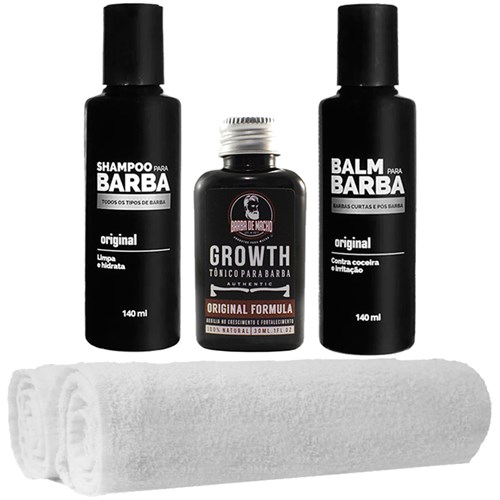 Kit Barba Shampoo Toalhas Balm Usebarba