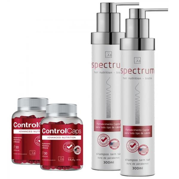 Kit 2 Control Caps 30 Cápsulas +2 Spectrum Hair Nutrition 300ml. - Cmc Lab
