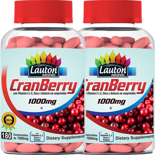 Kit 2 Cranberry 1000 Mg 180 Comprimidos Lauton Nutrition