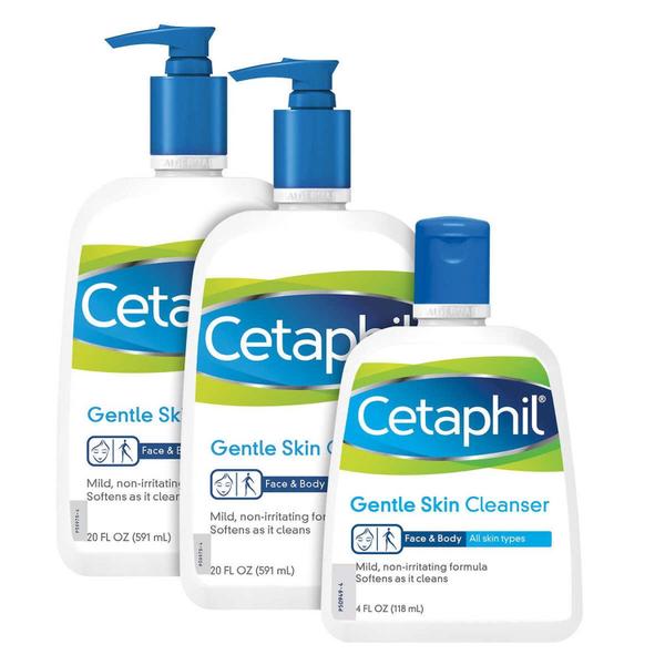 Kit Creme Cetaphil Gentle Skin Cleanser 118ML + 591ML + 591ML