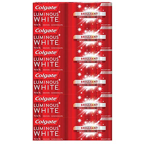 Kit Creme Dental Colgate Luminous White Brilliant 70g com 6 Unidades
