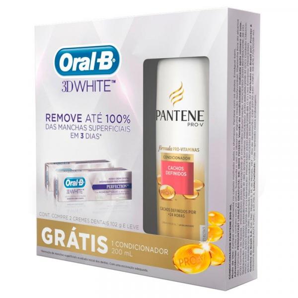 Kit Creme Dental Oral B 3D White 102g + Condicionador Pantene 200ml - Oral -b