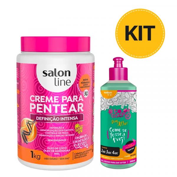 Kit Creme para Pentear Salon Line Definicao Intensa + Gel Líquido Salon Line Day After 300ml
