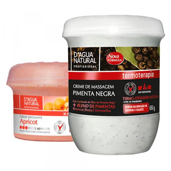 Kit Creme Pimenta Negra 650g e Creme Esfoliante Forte 300g Dagua Natural