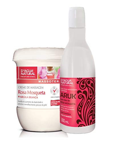 Kit Creme Rosa Mosqueta 650g + Óleo Massagem Rosa Mosqueta 300ml Dagua Natural
