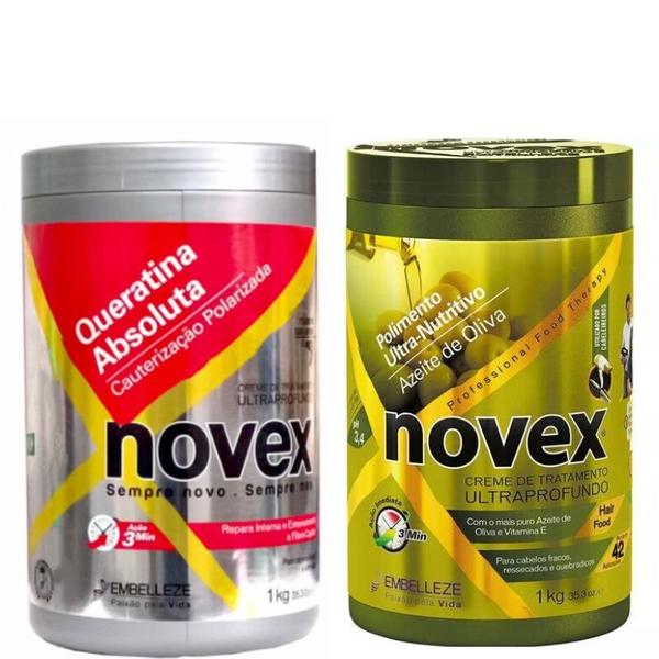 Kit Creme Tratamento Azeite de Oliva e Queratina Absoluta - Novex