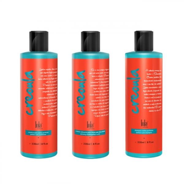 Kit Creoula Manutenção Shampoo + Condicionador + Creme Calmante 230 Ml Cada - Lola Cosmetics