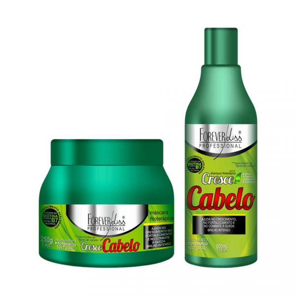 Kit Cresce Cabelo Máscara 250g + Shampoo 500ml Forever Liss Crc