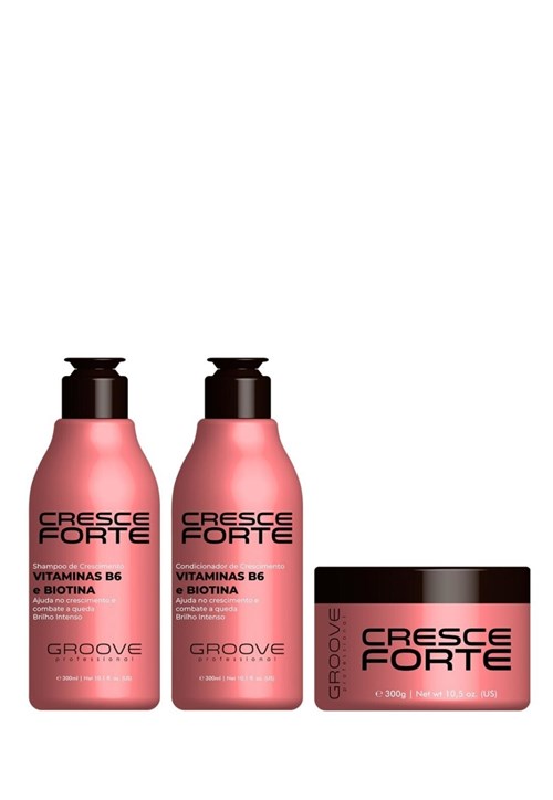 Kit Cresce Forte Groove Shampoo 300ml Condicionador 300ml e Máscara 300g
